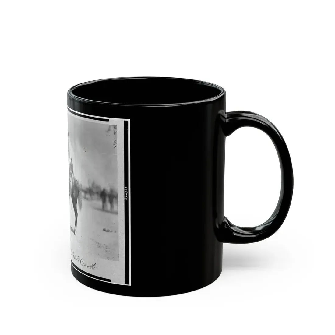 Major General Alexander Mcdowell Mccook, Full-Length Portrait Seated On Horseback, Facing Left (U.S. Civil War) Black Coffee Mug - Go Mug Yourself