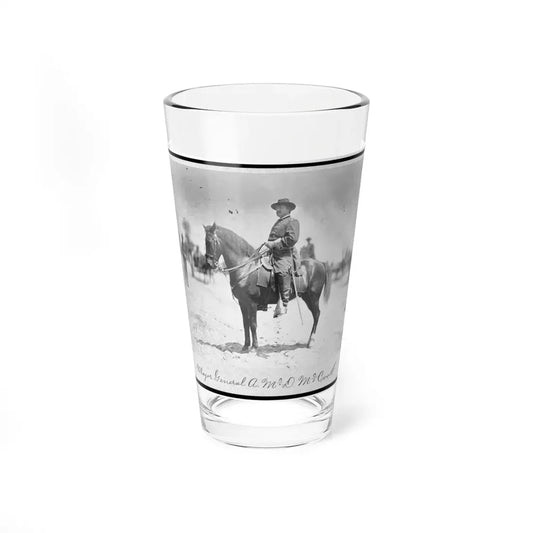 Major General Alexander Mcdowell Mccook, Full-Length Portrait Seated On Horseback, Facing Left (U.S. Civil War) Pint Glass 16oz 16oz - Go Mug Yourself