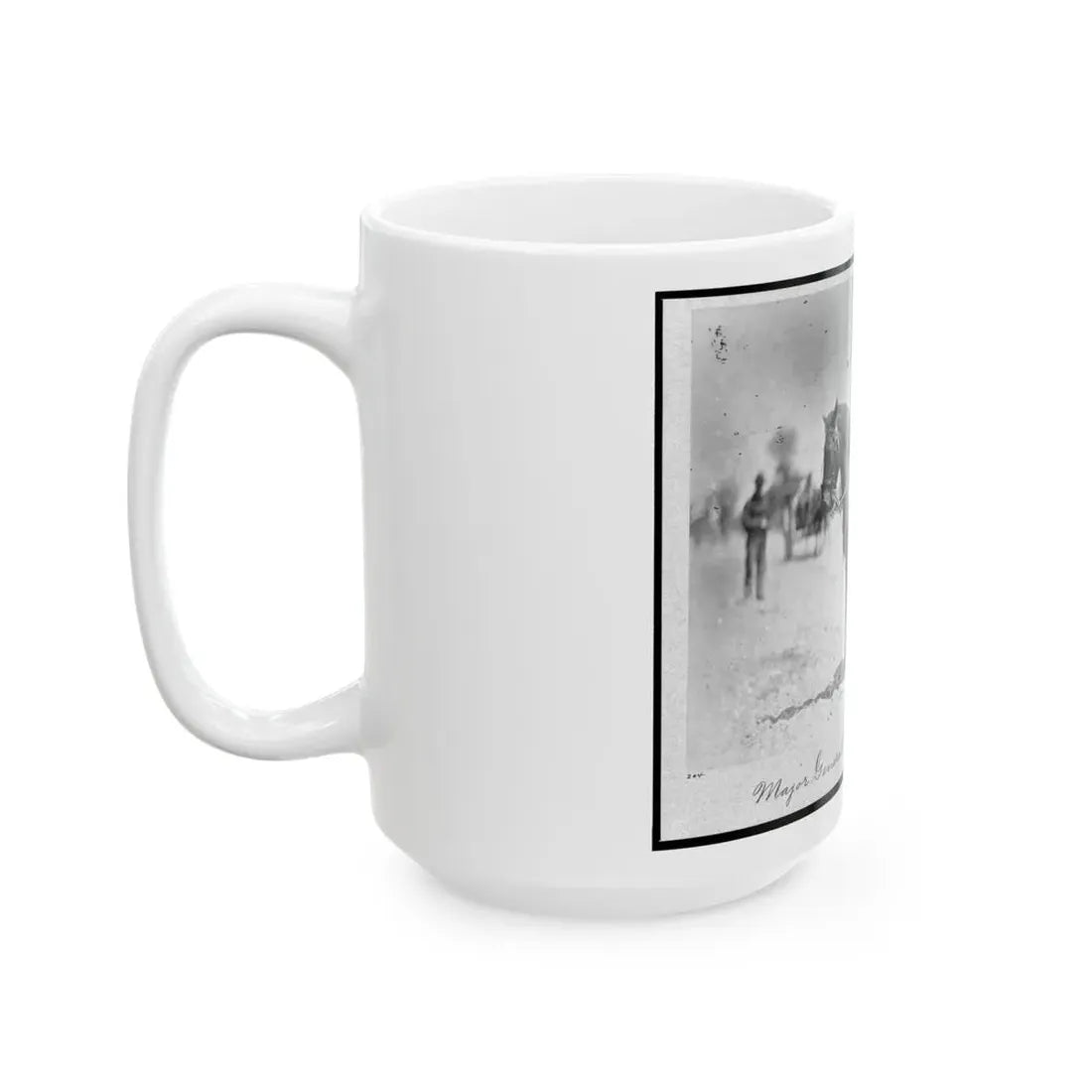 Major General Alexander Mcdowell Mccook, Full-Length Portrait Seated On Horseback, Facing Left (U.S. Civil War) White Coffee Mug - Go Mug Yourself