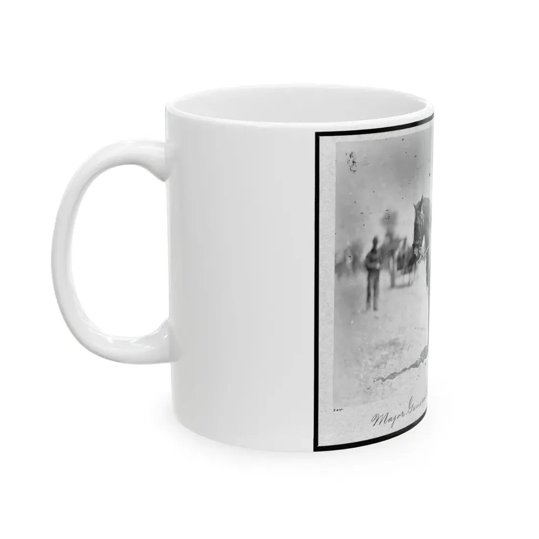 Major General Alexander Mcdowell Mccook, Full-Length Portrait Seated On Horseback, Facing Left (U.S. Civil War) White Coffee Mug - Go Mug Yourself
