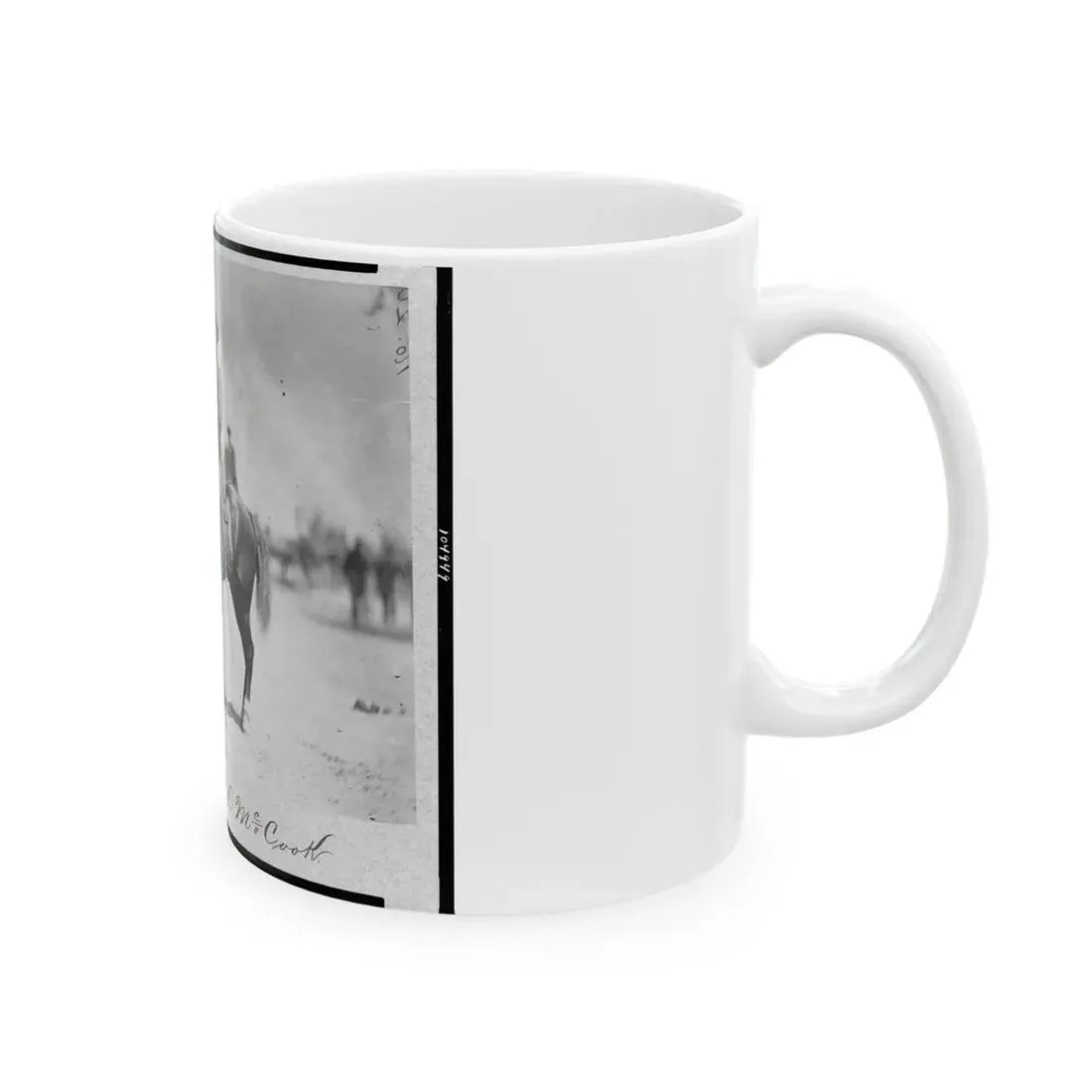 Major General Alexander Mcdowell Mccook, Full-Length Portrait Seated On Horseback, Facing Left (U.S. Civil War) White Coffee Mug - Go Mug Yourself