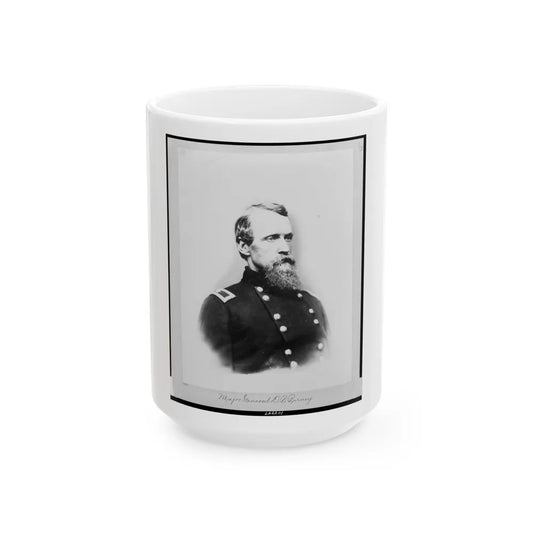 Major General D.B. Birney, Head-And-Shoulders Portrait, Facing Right (U.S. Civil War) White Coffee Mug-15oz-Go Mug Yourself