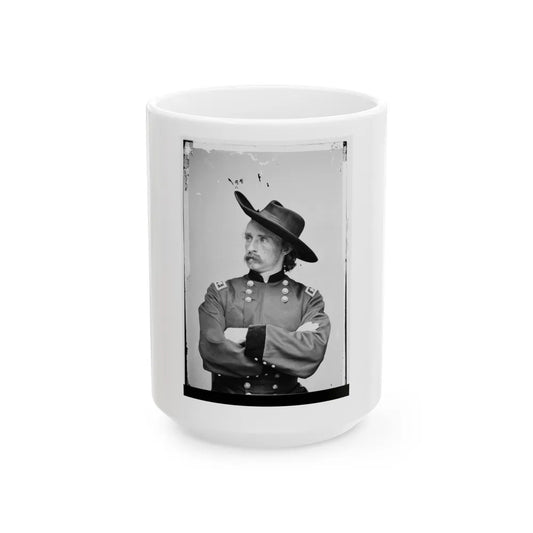 Major General George Armstrong Custer (U.S. Civil War) White Coffee Mug-15oz-Go Mug Yourself