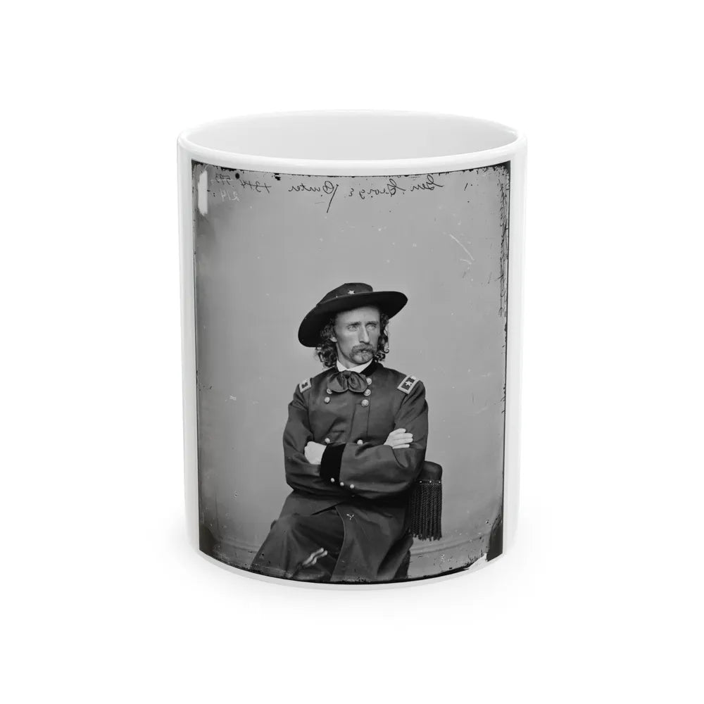 Major General George Armstrong Custer(2) (U.S. Civil War) White Coffee Mug-11oz-Go Mug Yourself