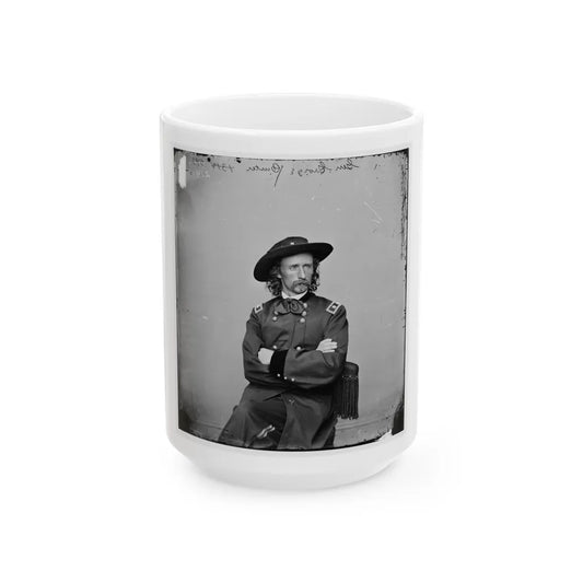 Major General George Armstrong Custer(2) (U.S. Civil War) White Coffee Mug-15oz-Go Mug Yourself