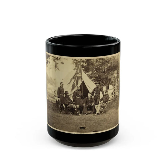 Major General Philip Sheridan And His Generals In Front Of Sheridan's Tent (U.S. Civil War) Black Coffee Mug-15oz-Go Mug Yourself