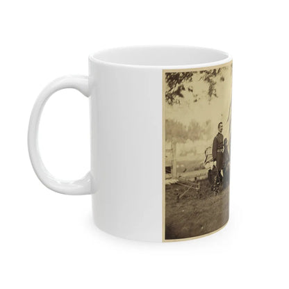 Major General Philip Sheridan And His Generals In Front Of Sheridan's Tent (U.S. Civil War) White Coffee Mug-Go Mug Yourself