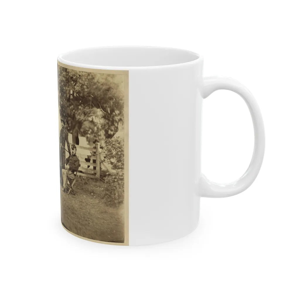 Major General Philip Sheridan And His Generals In Front Of Sheridan's Tent (U.S. Civil War) White Coffee Mug-Go Mug Yourself