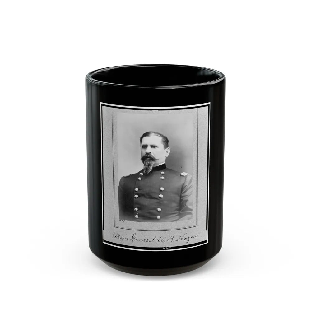 Major General W.B. Hazen, Half-Length Portrait, Facing Left (U.S. Civil War) Black Coffee Mug-15oz-Go Mug Yourself