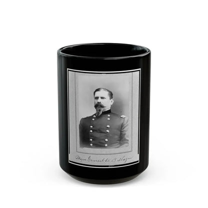 Major General W.B. Hazen, Half-Length Portrait, Facing Left (U.S. Civil War) Black Coffee Mug 15oz - Go Mug Yourself