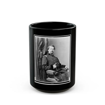 Major General Winfield S. Hancock, Three-Quarter Length Portrait, Seated, Facing Front (U.S. Civil War) Black Coffee Mug 15oz - Go Mug Yourself