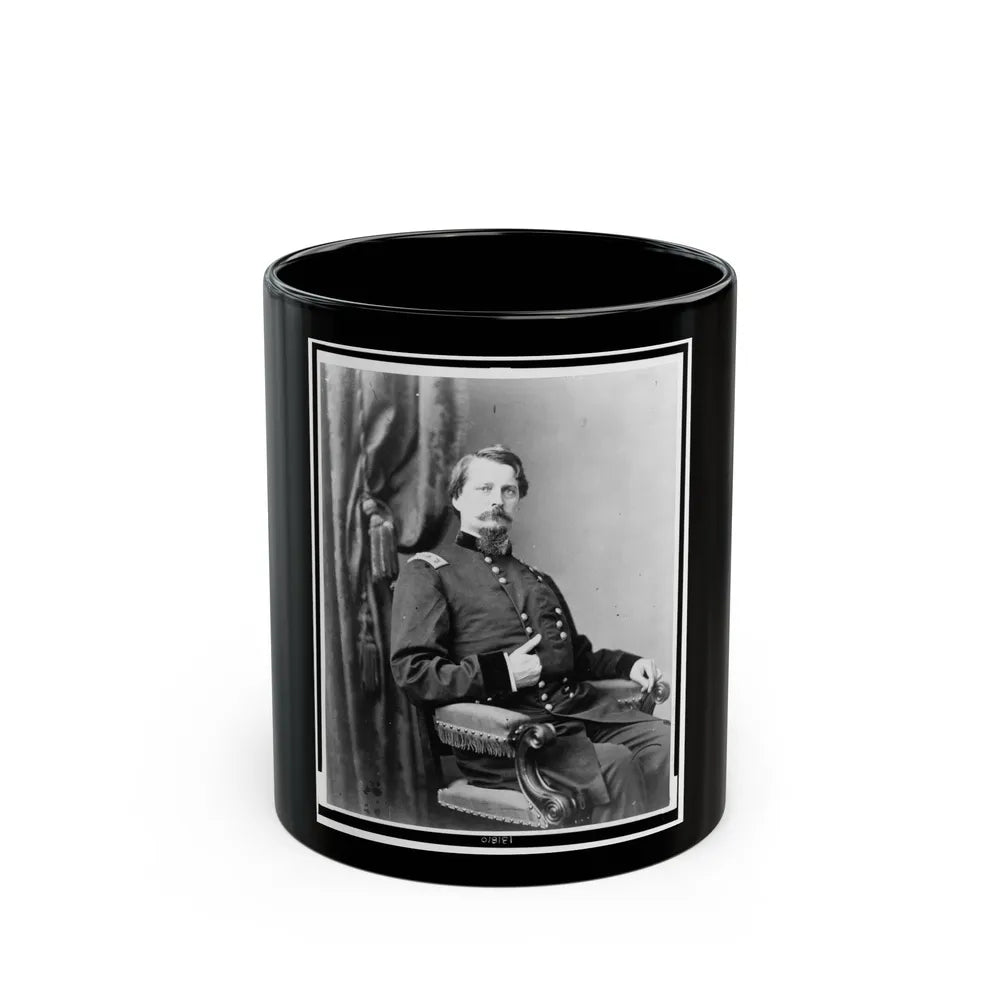 Major General Winfield S. Hancock, Three-Quarter Length Portrait, Seated, Facing Front (U.S. Civil War) Black Coffee Mug-11oz-Go Mug Yourself