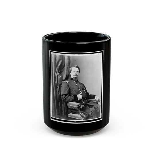 Major General Winfield S. Hancock, Three-Quarter Length Portrait, Seated, Facing Front (U.S. Civil War) Black Coffee Mug-15oz-Go Mug Yourself