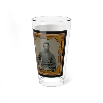 Major Robert Olin Peatross Of Co. E, 30th Virginia Infantry Regiment And Field And Staff With Sword (U.S. Civil War) Pint Glass 16oz - Go Mug Yourself