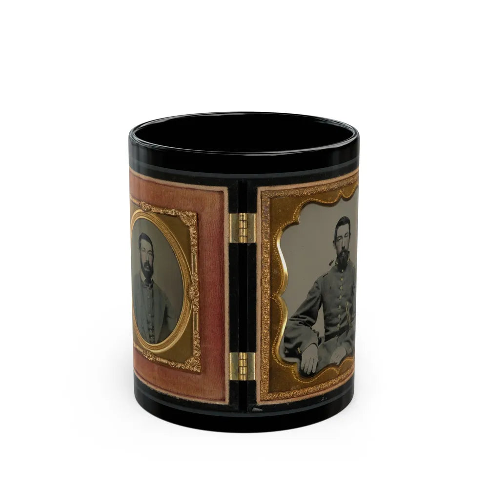 Major Robert Olin Peatross Of Co. E, 30th Virginia Infantry Regiment And Field And Staff With Sword (U.S. Civil War) Black Coffee Mug-11oz-Go Mug Yourself