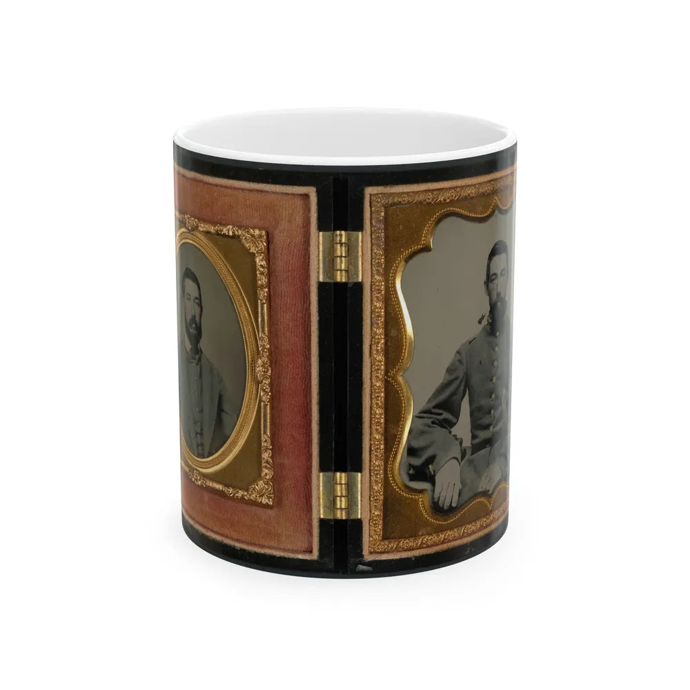 Major Robert Olin Peatross Of Co. E, 30th Virginia Infantry Regiment And Field And Staff With Sword (U.S. Civil War) White Coffee Mug-11oz-Go Mug Yourself