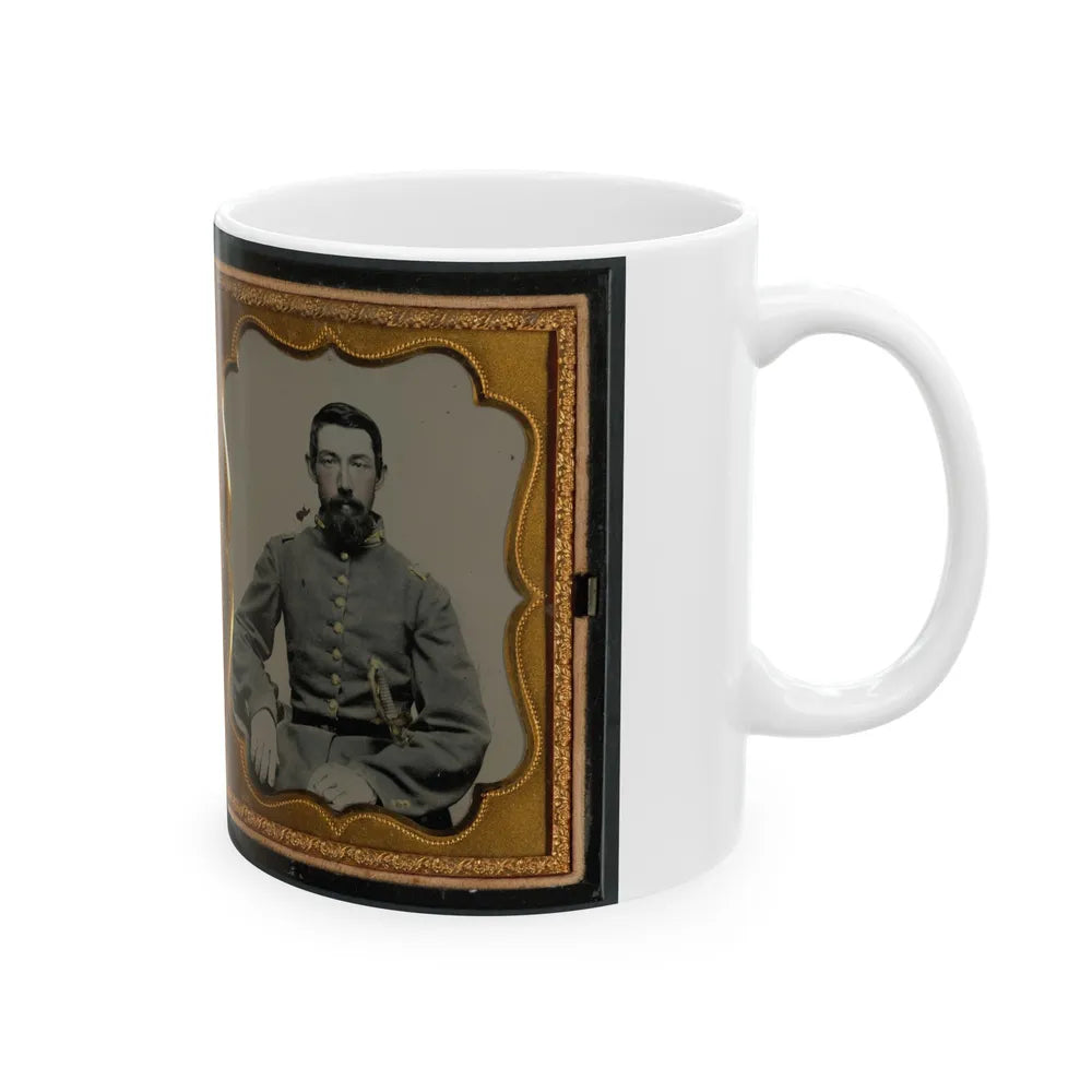 Major Robert Olin Peatross Of Co. E, 30th Virginia Infantry Regiment And Field And Staff With Sword (U.S. Civil War) White Coffee Mug-Go Mug Yourself