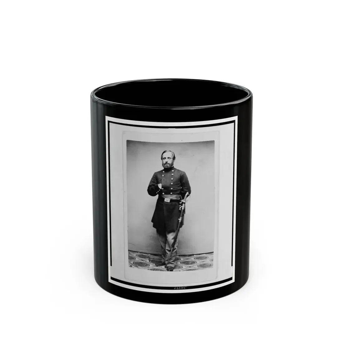 Major Sidney Coolidge, U.S.A., In Uniform, Full-Length Portrait, Facing Front (U.S. Civil War) Black Coffee Mug 11oz - Go Mug Yourself