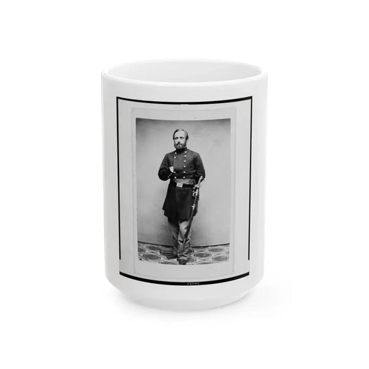 Major Sidney Coolidge, U.S.A., In Uniform, Full-Length Portrait, Facing Front (U.S. Civil War) White Coffee Mug 15oz - Go Mug Yourself