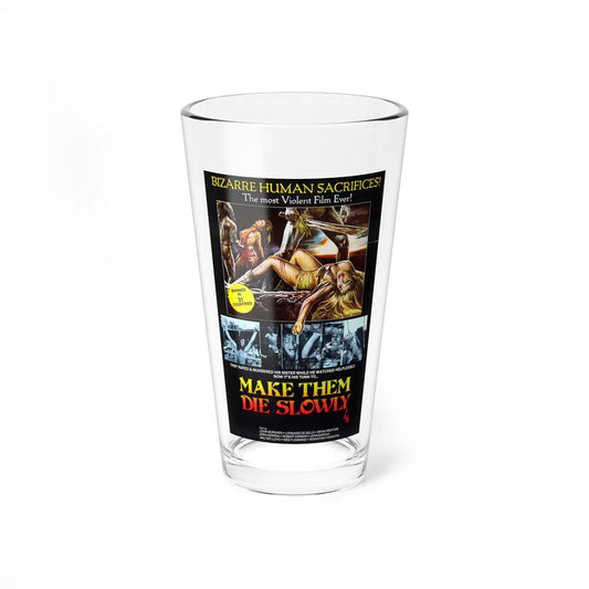 MAKE THEM DIE SLOWLY (Cannibal Ferox) 1981 Movie Poster - Pint Glass 16oz-16oz-Go Mug Yourself