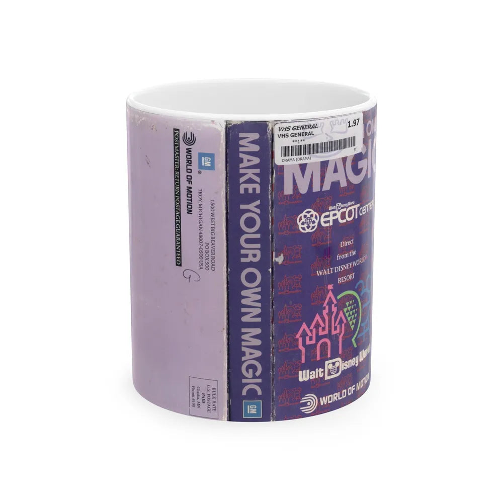 MAKE YOUR OWN MAGIC WALT DISNEY WORLDS EPCOT CENTER (VHS COVER) - White Coffee Mug-11oz-Go Mug Yourself