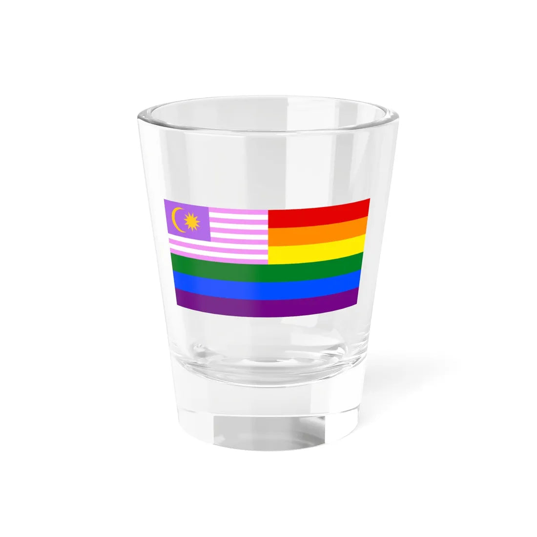 Malaya Bisexual Rainbow Flag (Malaysia) Shot Glass 1.5oz 1.5oz - Go Mug Yourself