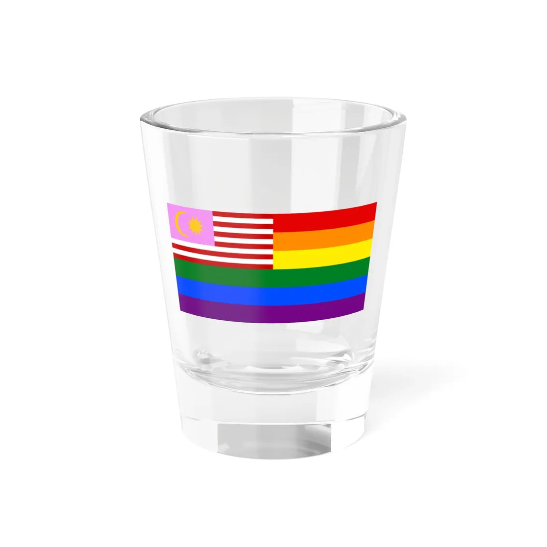 Malaya Gay-pride Rainbow Flag (Malaysia) Shot Glass 1.5oz 1.5oz - Go Mug Yourself