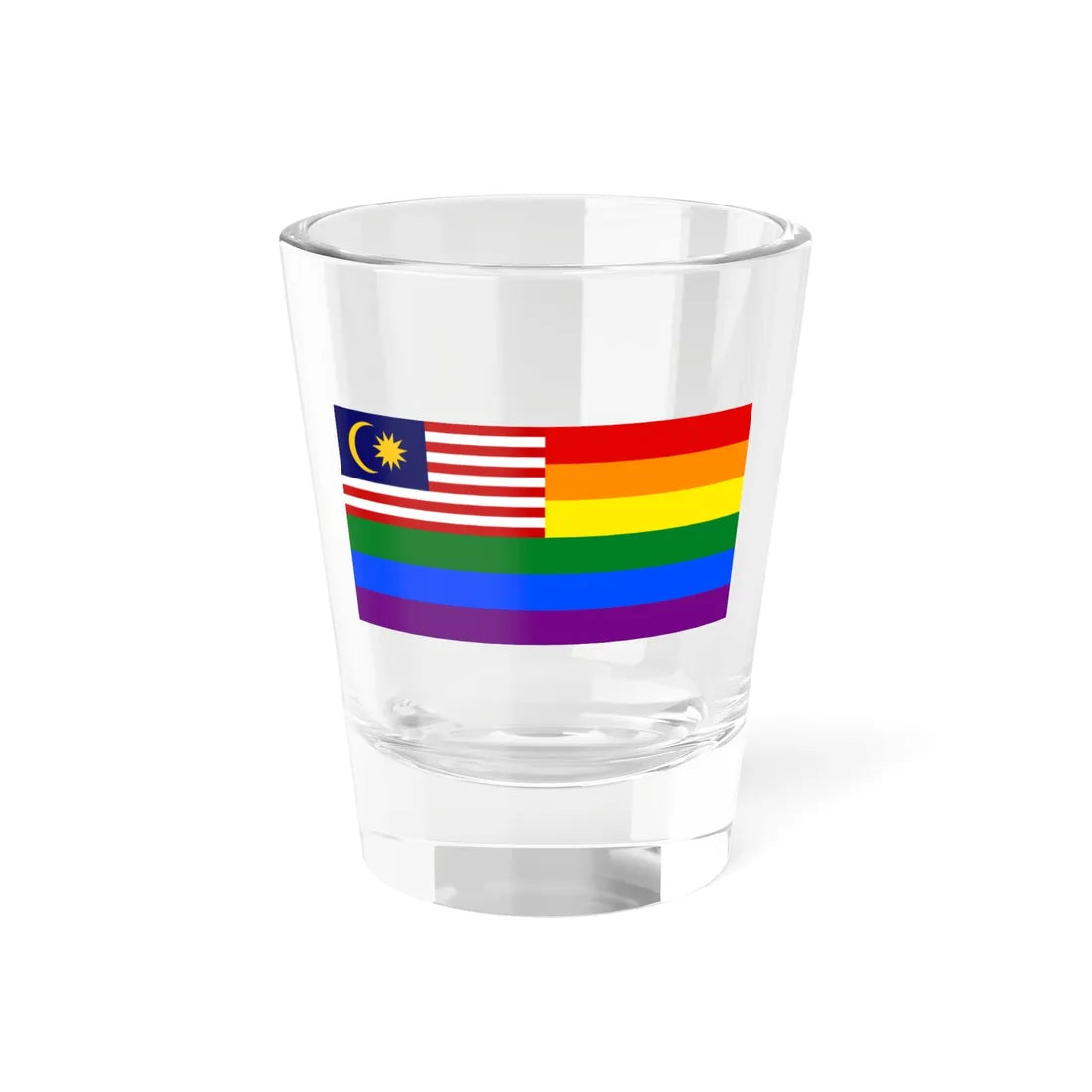 Malaya Rainbow Flag (Malaysia) Shot Glass 1.5oz 1.5oz - Go Mug Yourself