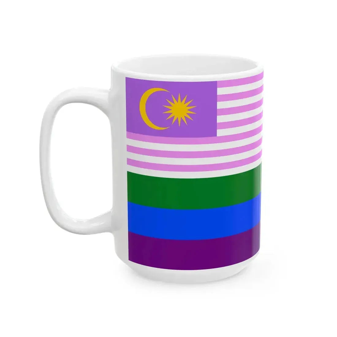 Malaysia Bisexual Rainbow Flag (Malaysia) White Coffee Mug - Go Mug Yourself