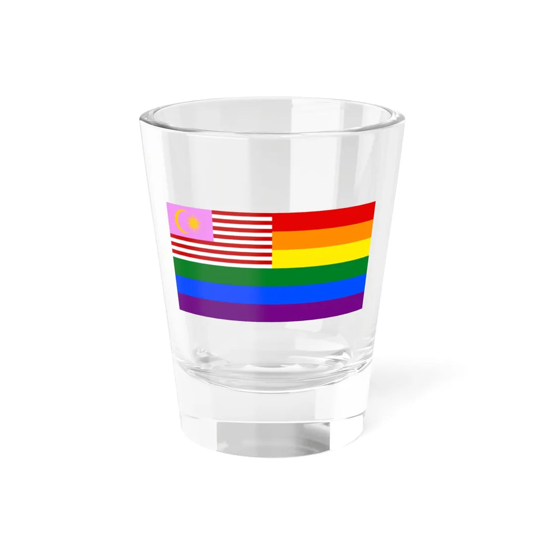 Malaysia Gay-pride Rainbow Flag (Malaysia) Shot Glass 1.5oz 1.5oz - Go Mug Yourself