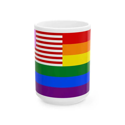 Malaysia Gay-pride Rainbow Flag (Malaysia) White Coffee Mug 15oz - Go Mug Yourself