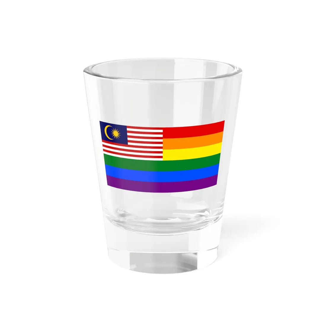 Malaysia Rainbow Flag (Malaysia) Shot Glass 1.5oz 1.5oz - Go Mug Yourself