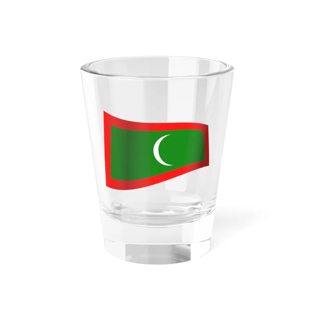 Maldives Flag - iconic waving (Maldives) Shot Glass 1.5oz 1.5oz - Go Mug Yourself