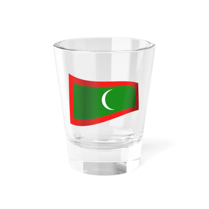 Maldives Flag - iconic waving (Maldives) Shot Glass 1.5oz 1.5oz - Go Mug Yourself