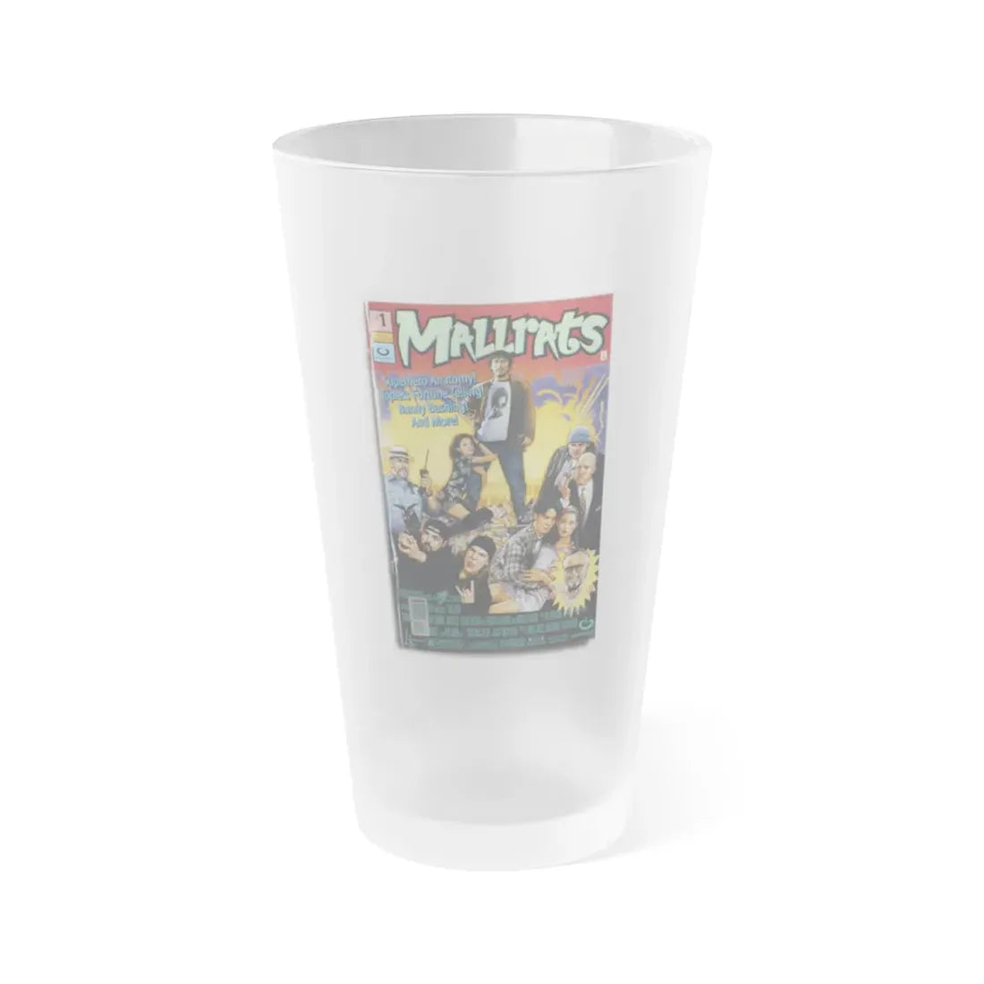 MALLRATS 1995 Movie Poster - Frosted Pint Glass 16oz Default Title - Go Mug Yourself