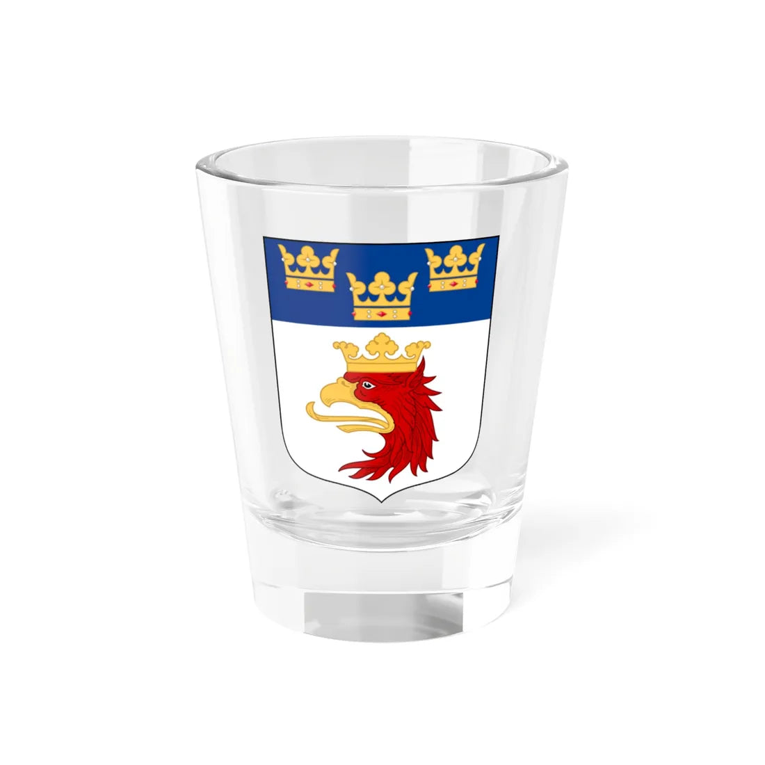 Malmöhus läns vapen (Sweden) (Coat of Arms) Shot Glass 1.5oz 1.5oz - Go Mug Yourself