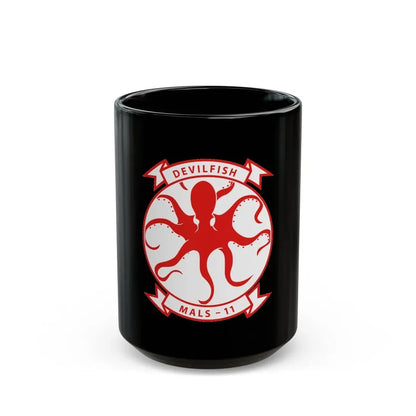 MALS 11 Devilfish 2 (USMC) Black Coffee Mug 15oz - Go Mug Yourself