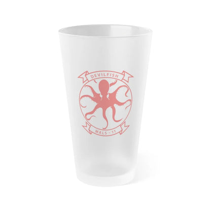 MALS 11 Devilfish 2 (USMC) Frosted Pint Glass 16oz-Go Mug Yourself