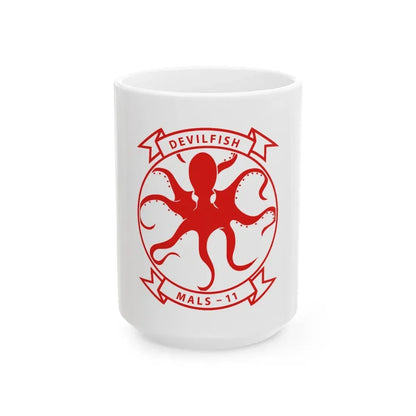 MALS 11 Devilfish 2 (USMC) White Coffee Mug 15oz - Go Mug Yourself