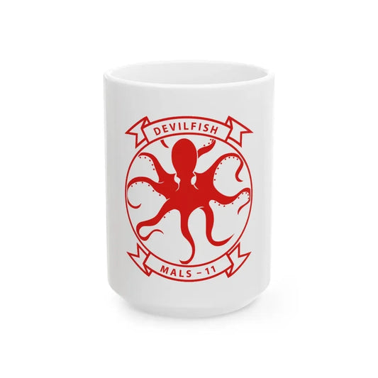 MALS 11 Devilfish 2 (USMC) White Coffee Mug 15oz - Go Mug Yourself