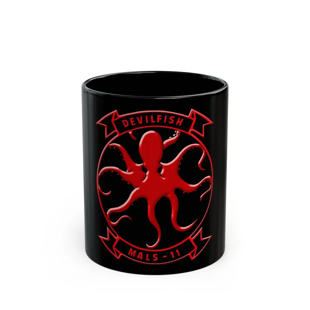 MALS 11 Devilfish (USMC) Black Coffee Mug-11oz-Go Mug Yourself