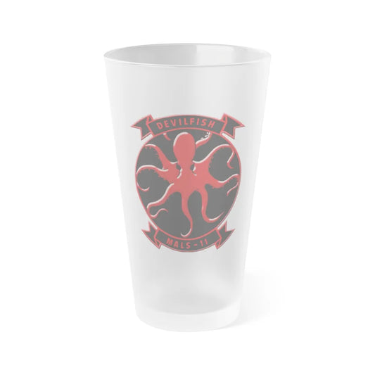 MALS 11 Devilfish (USMC) Frosted Pint Glass 16oz-Go Mug Yourself