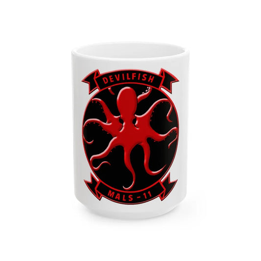 MALS 11 Devilfish (USMC) White Coffee Mug-15oz-Go Mug Yourself