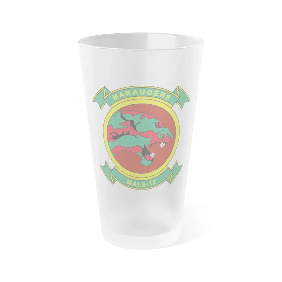 MALS 12 Marauders (USMC) Frosted Pint Glass 16oz Default Title - Go Mug Yourself