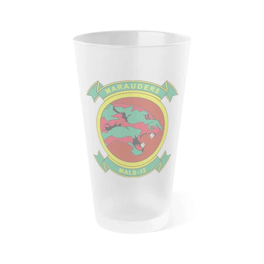 MALS 12 Marauders (USMC) Frosted Pint Glass 16oz-Go Mug Yourself