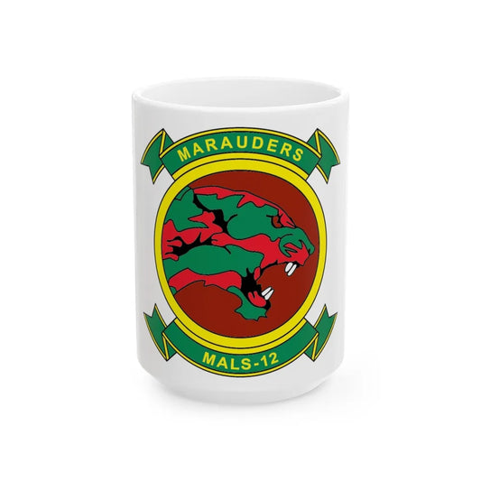 MALS 12 Marauders (USMC) White Coffee Mug-15oz-Go Mug Yourself