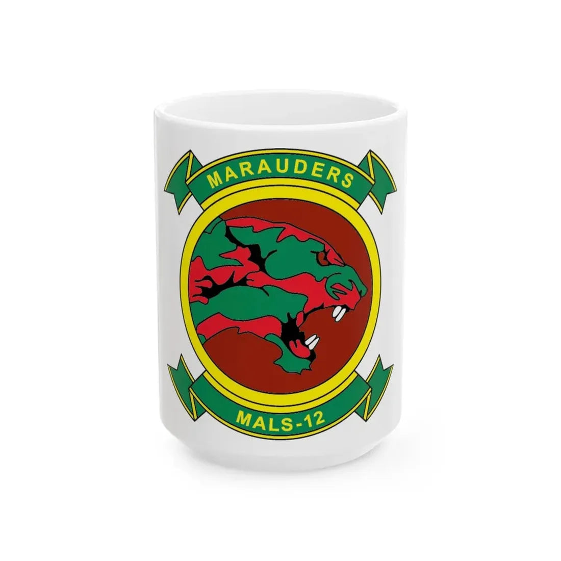 MALS 12 Marauders (USMC) White Coffee Mug 15oz - Go Mug Yourself
