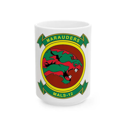 MALS 12 Marauders (USMC) White Coffee Mug 15oz - Go Mug Yourself