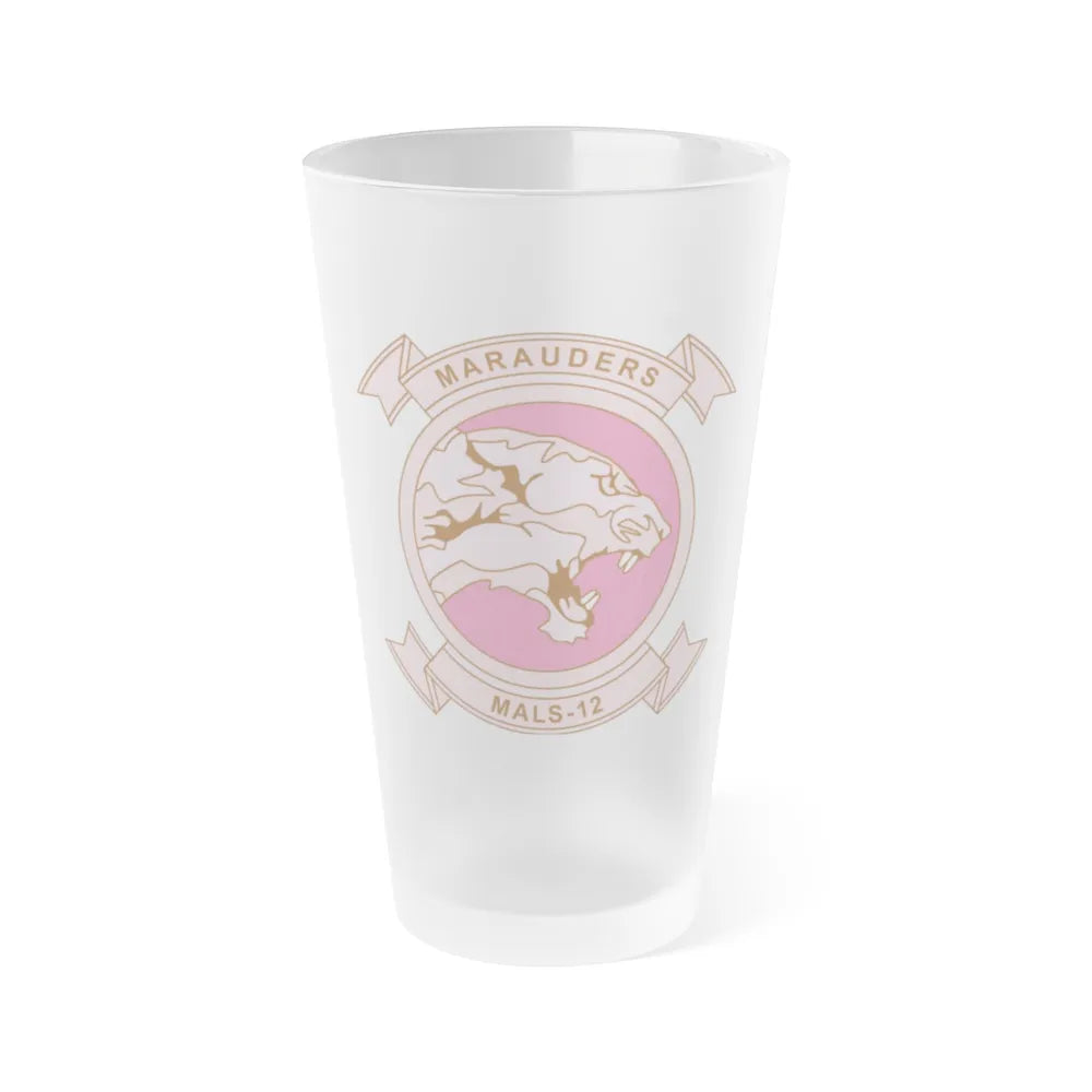 MALS 12 Wives Club PINK (USMC) Frosted Pint Glass 16oz-Go Mug Yourself