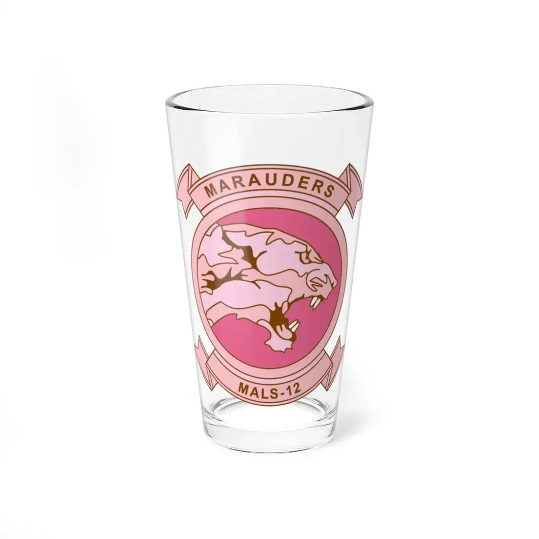 MALS 12 Wives Club PINK (USMC) Pint Glass 16oz 16oz - Go Mug Yourself